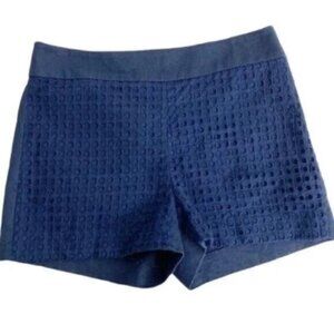 J.CREW Eyelet Cotton Shorts Navy Blue- Women's Size‎ 4 Style F2719